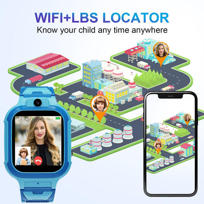 4G Kids Smart Watch GPS Tracker,Two Way Call Video Calling Voice Chat SOS Class Mode
