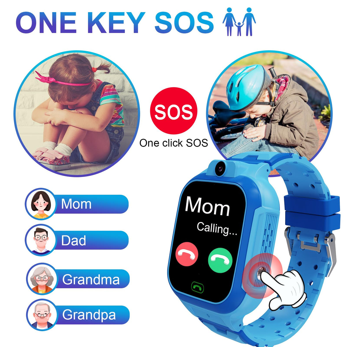 4G Kids Smart Watch GPS Tracker,Two Way Call Video Calling Voice Chat SOS Class Mode