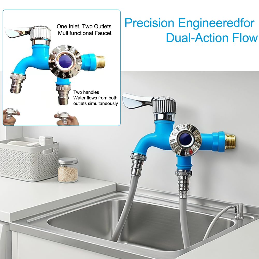 2-in-1 Multi-Functional Water Tap Faucet with Dual Valves