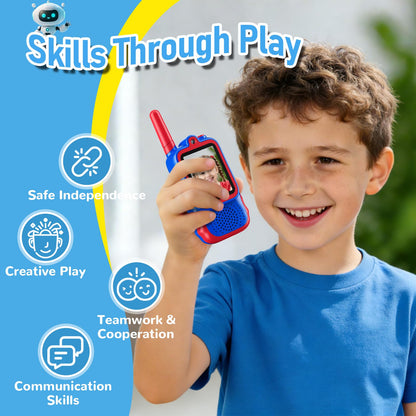 2 Pack Video Walkie Talkies for Kids, Long Range Walkie-Talkie Toys for Indoor Outdoor Fun