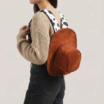 Cartoon Beanie Style Novelty Backpack - Adult Cosplay Cowboy Hat Shape Bag