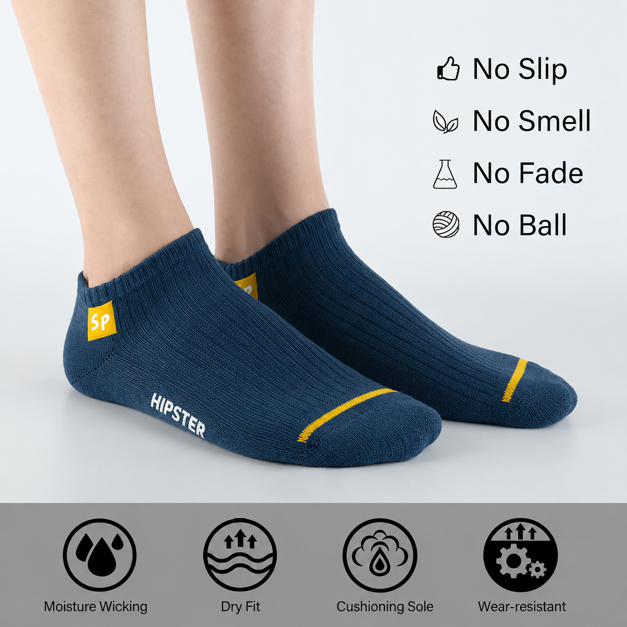 10 Pairs Mens Low Cut Breathable Casual Socks
