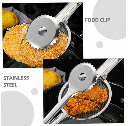 Stainless Steel Food Clip Kitchen Long Oil Filter