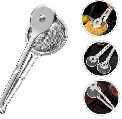 Stainless Steel Food Clip Kitchen Long Oil Filter