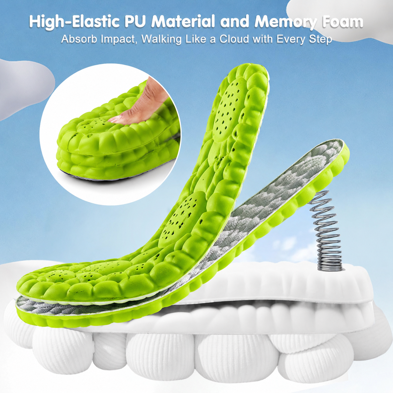3 Pair 4D Breathable Memory Foam Cloud Insoles