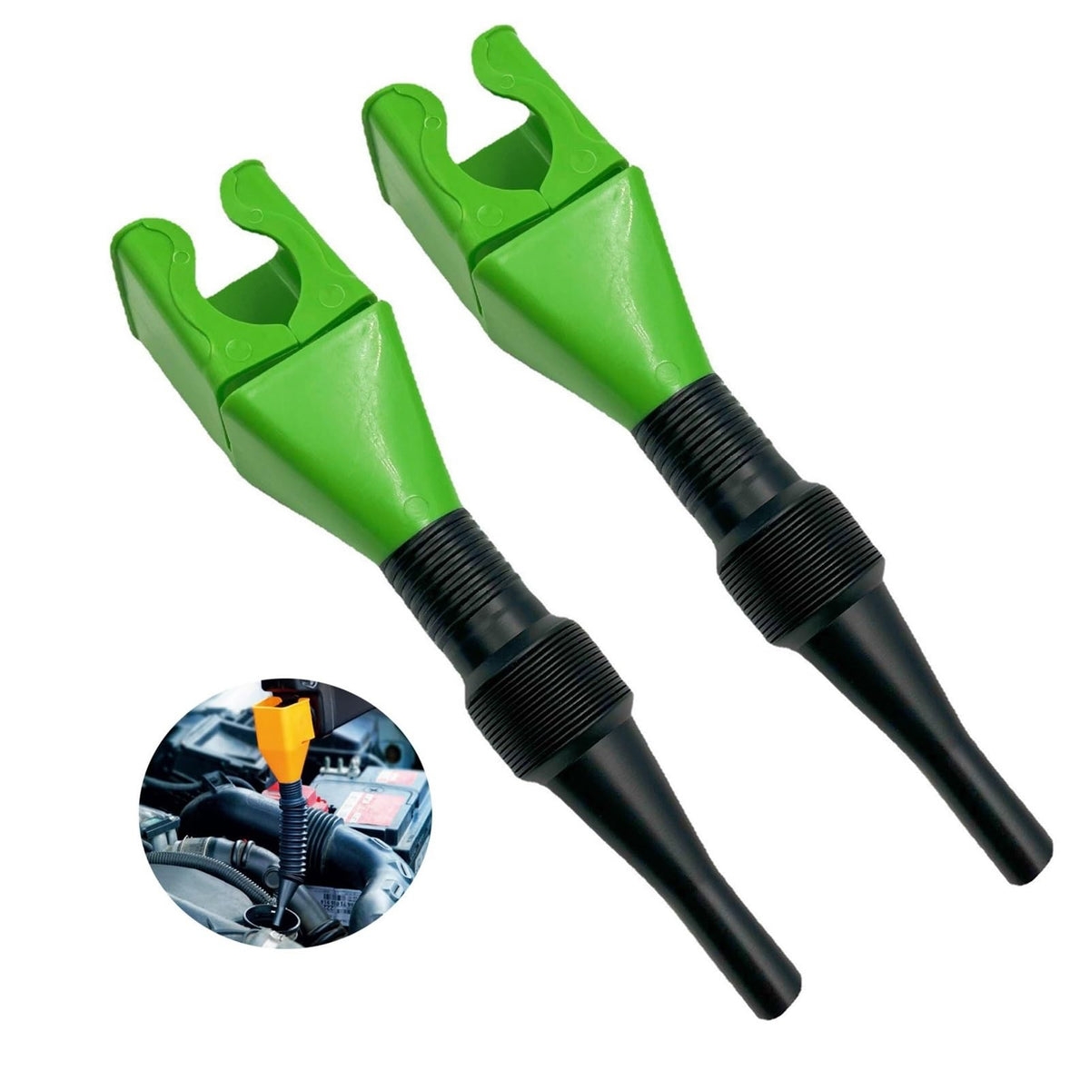 2 PCS Retractable Auto Flexible Draining Tool Snap Funnel