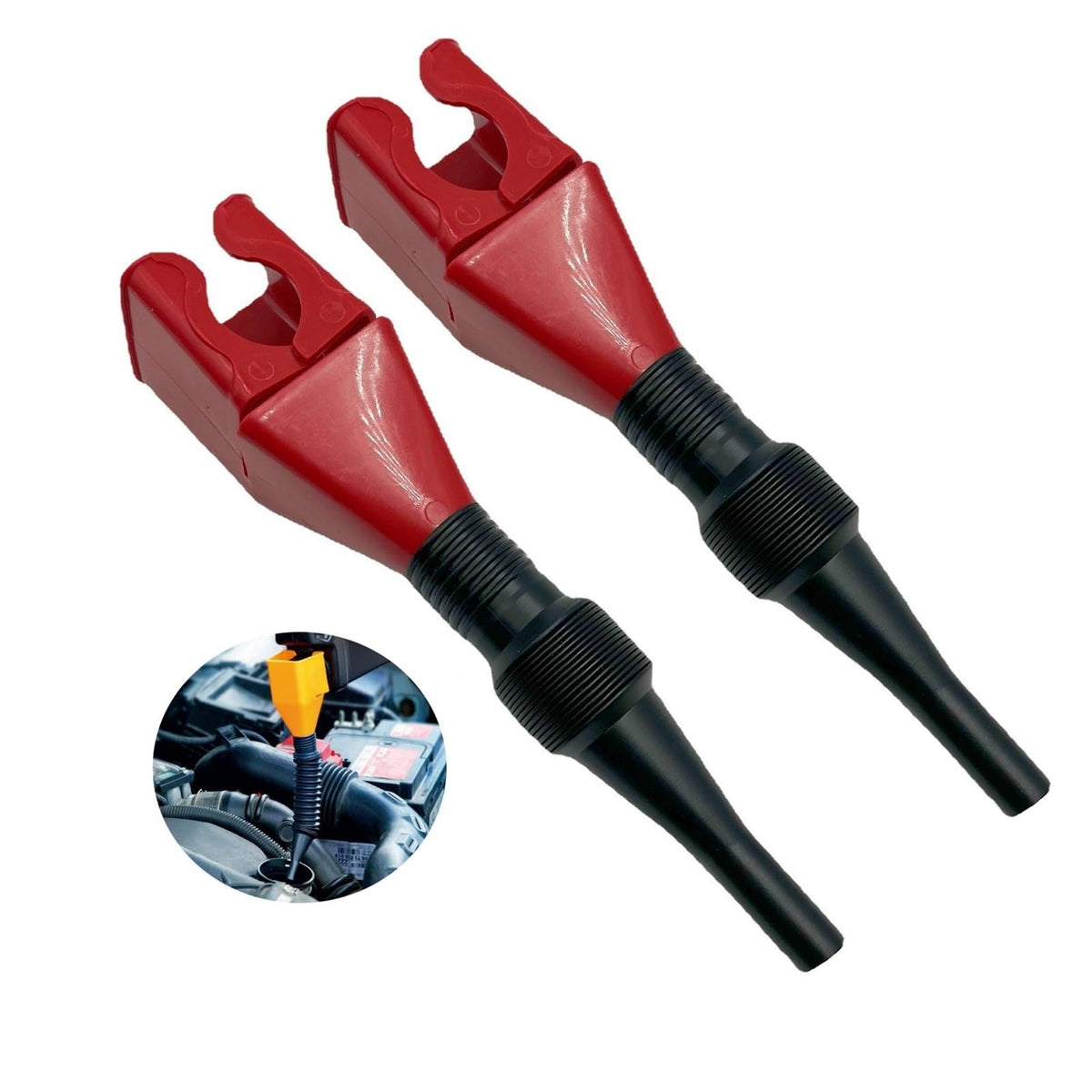 2 PCS Retractable Auto Flexible Draining Tool Snap Funnel