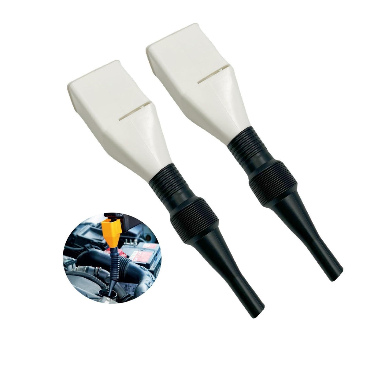 2 PCS Retractable Auto Flexible Draining Tool Snap Funnel