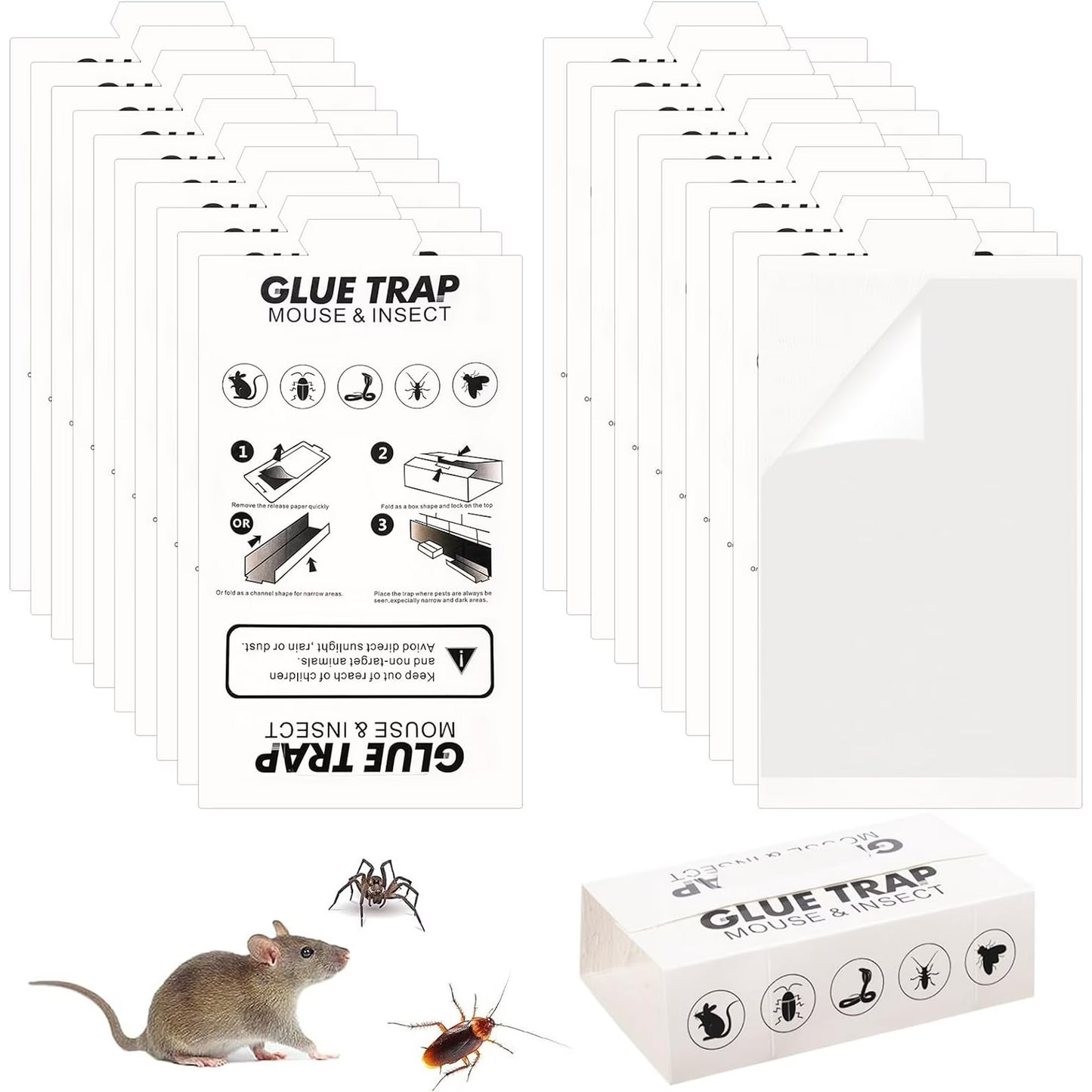 5 Pcs Mouse Traps Glue Boards Safe and Easy to Use Bug and Pest Control