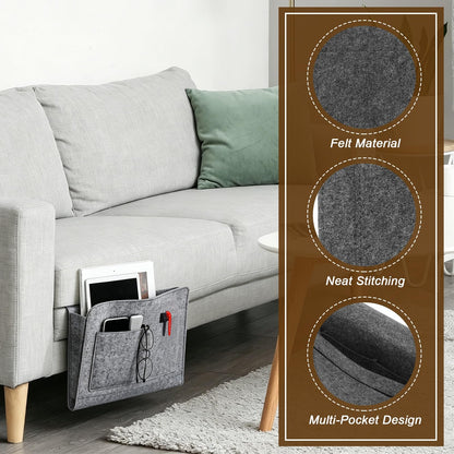 5 Pockets Felt Bedside Storage Organizer, Hanging Caddy for Bedroom Home