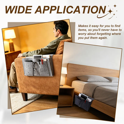 5 Pockets Felt Bedside Storage Organizer, Hanging Caddy for Bedroom Home