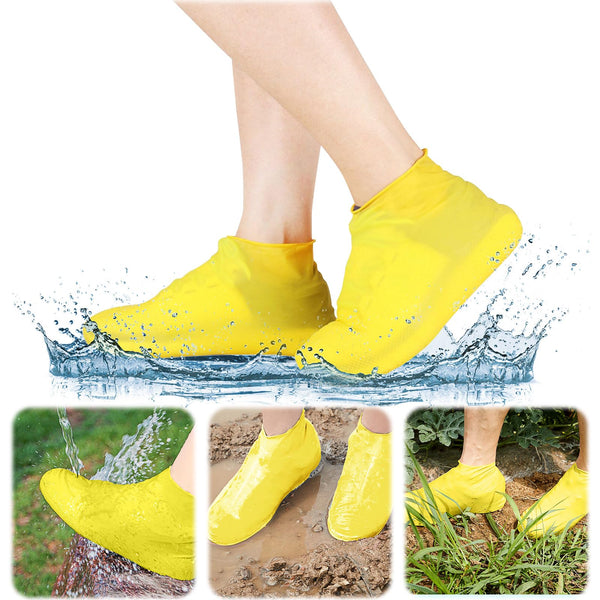 Thickened Non-Slip Waterproof Shoe Covers, Overshoes Silicone Rubber Rain Shoe Protectors