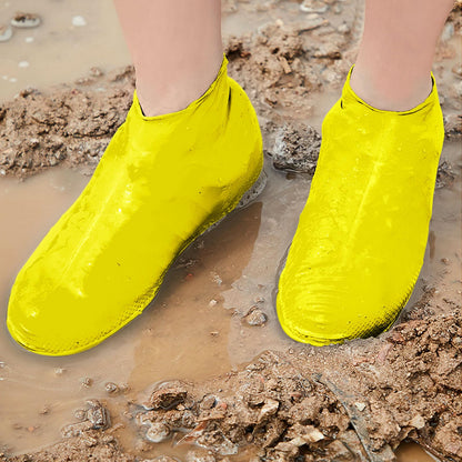 Thickened Non-Slip Waterproof Shoe Covers, Overshoes Silicone Rubber Rain Shoe Protectors