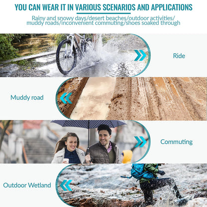 Thickened Non-Slip Waterproof Shoe Covers, Overshoes Silicone Rubber Rain Shoe Protectors