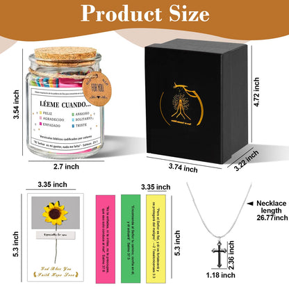 96 Pcs hand-selected Read Me When Bible Verses Jar for Daily Encouragement,Daily Inspiration for Faith and Reflection,Christian Gifts