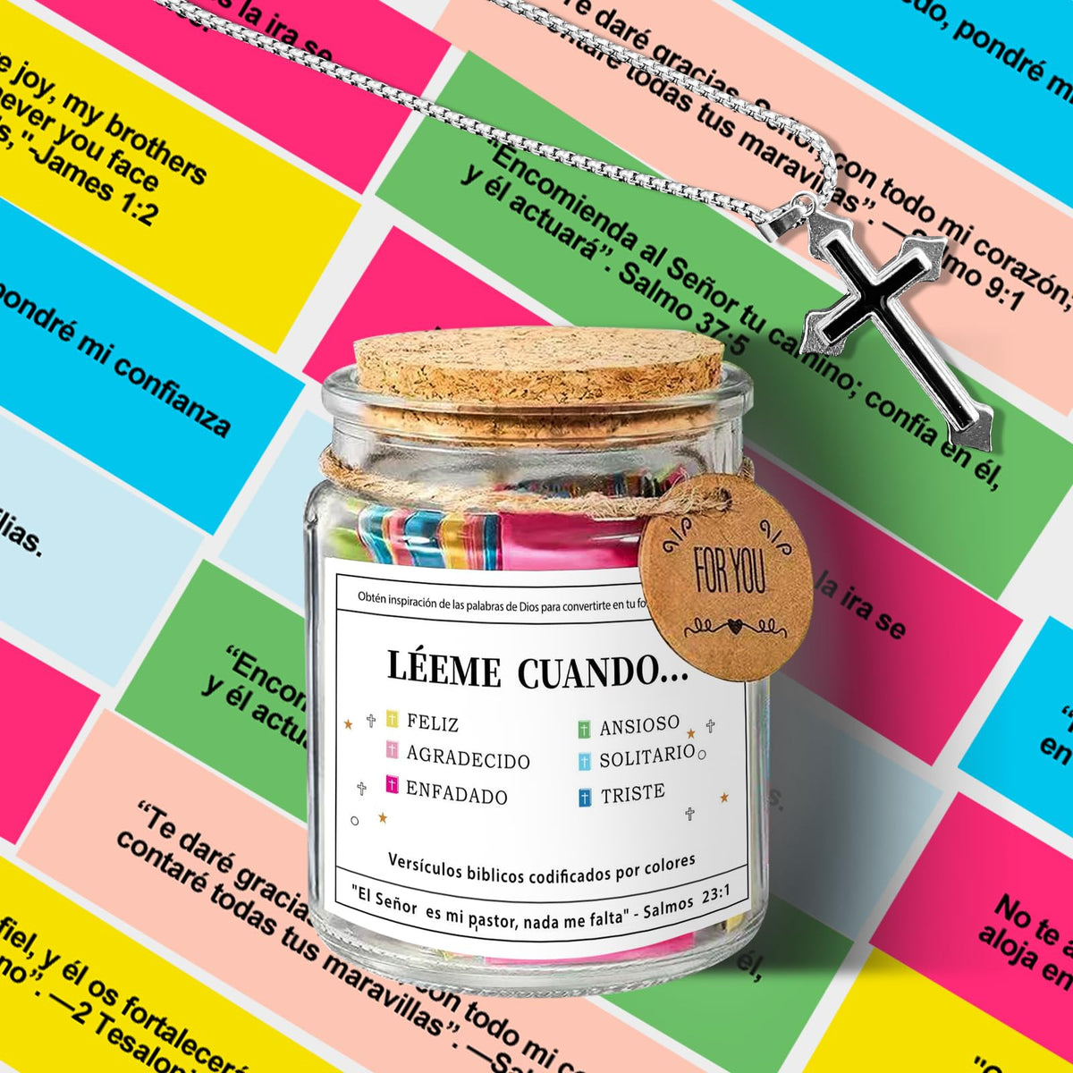 96 Pcs hand-selected Read Me When Bible Verses Jar for Daily Encouragement,Daily Inspiration for Faith and Reflection,Christian Gifts