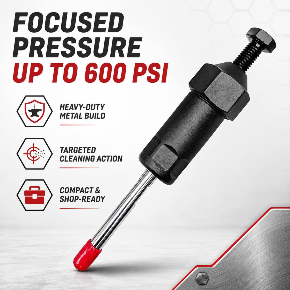 Heavy Duty Grease Fitting Unclogger Tool, 600 PSI Grease Zerk Cleaner