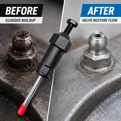 Heavy Duty Grease Fitting Unclogger Tool, 600 PSI Grease Zerk Cleaner