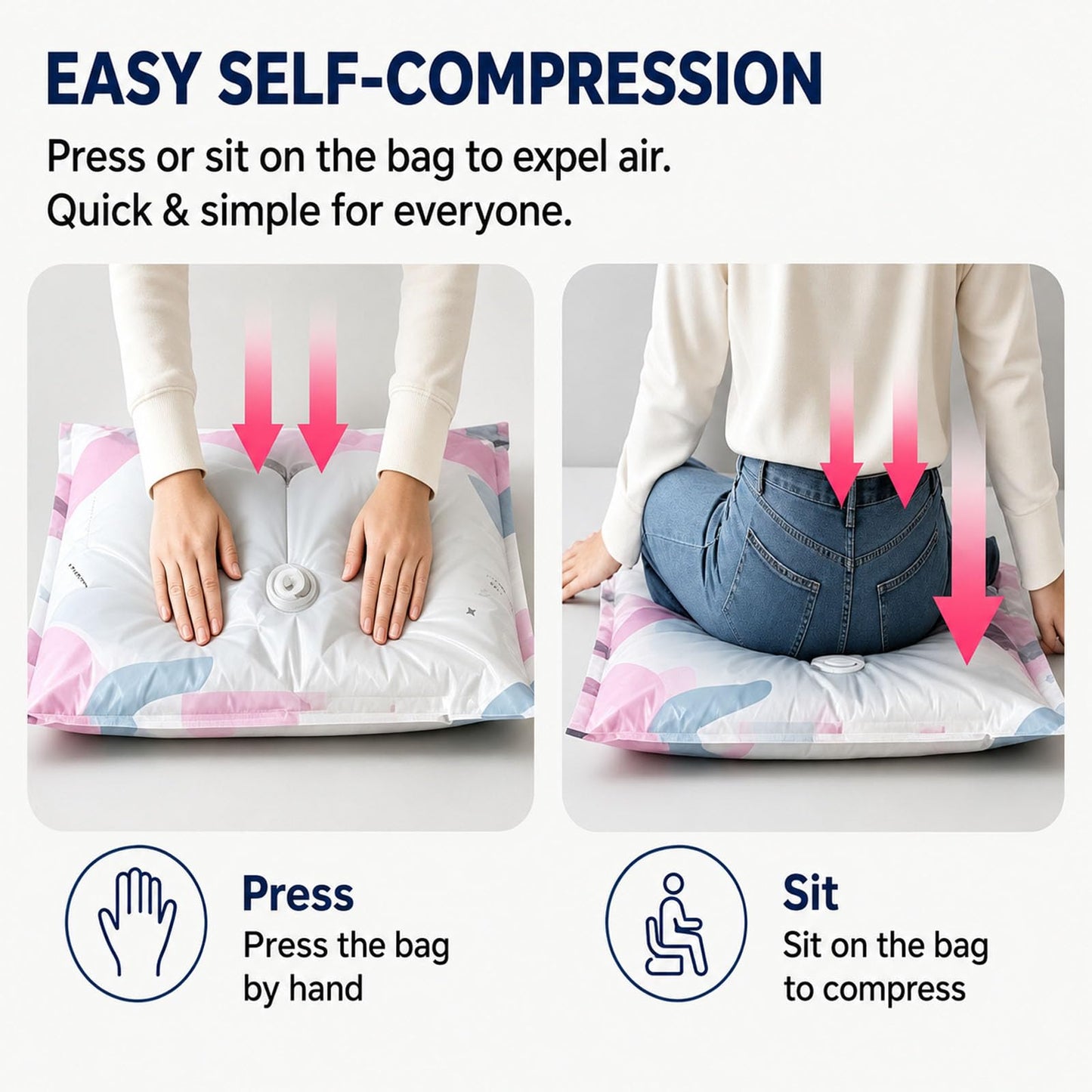 Large Capacity Vacuum Storage Bags,3D Compression Space Creator