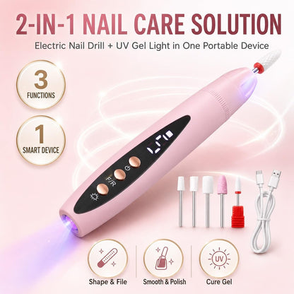 5-Piece Cordless Rechargeable Manicure Grinding and Grooming Tool Set