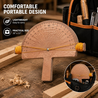 Precision Angle Finder – Handcrafted Birch Wood Degree Tool