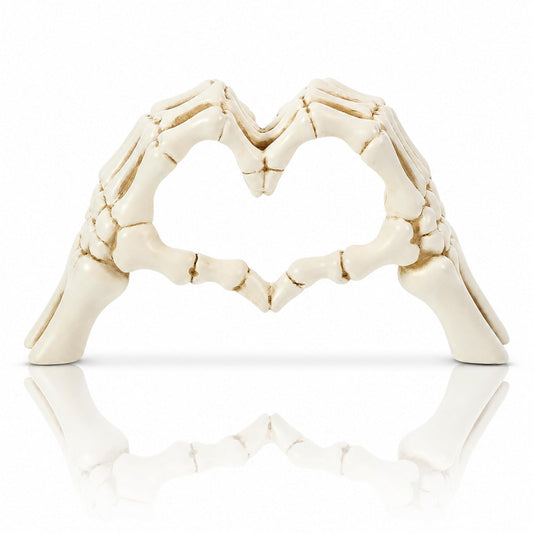 Skeleton Heart Hands Sculpture Resin Gothic Hand Statue