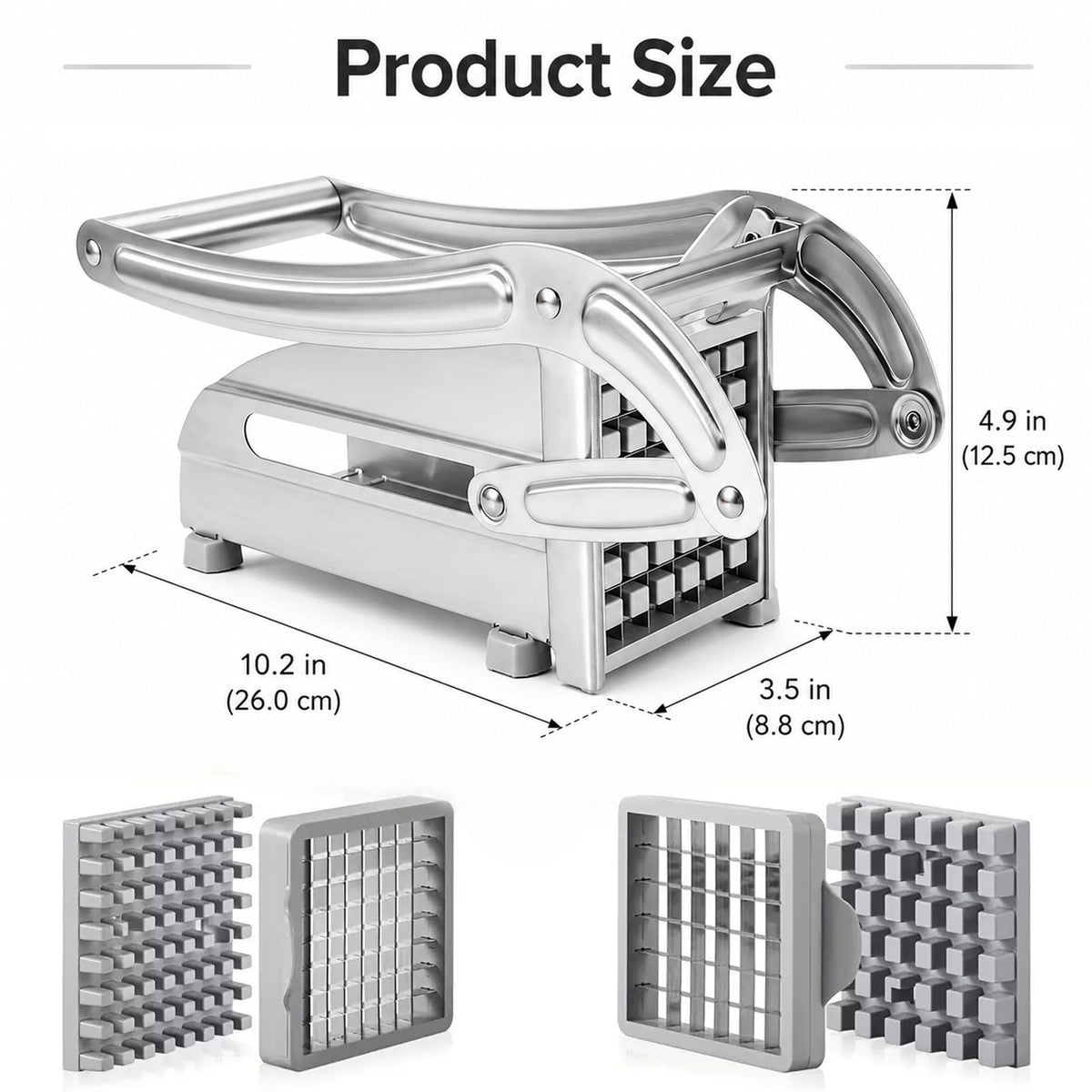 Manual Stainless Steel Vegetable Cutter/Slicer, Multifunctional Dishwasher Safe