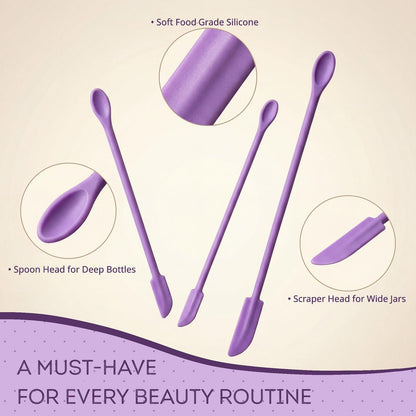 6 Pack Silicone Makeup Spatula Set, Mini Cosmetic Cream Scraper Tools