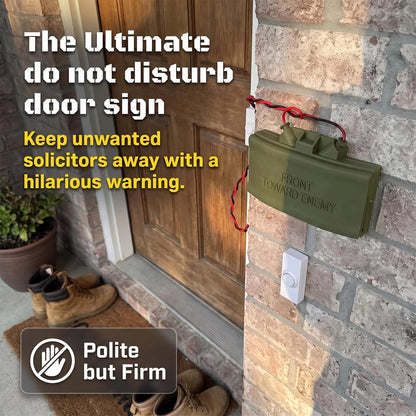 Classic Military Theme Door Sign, Wired Vintage Doorbell Cover Prank