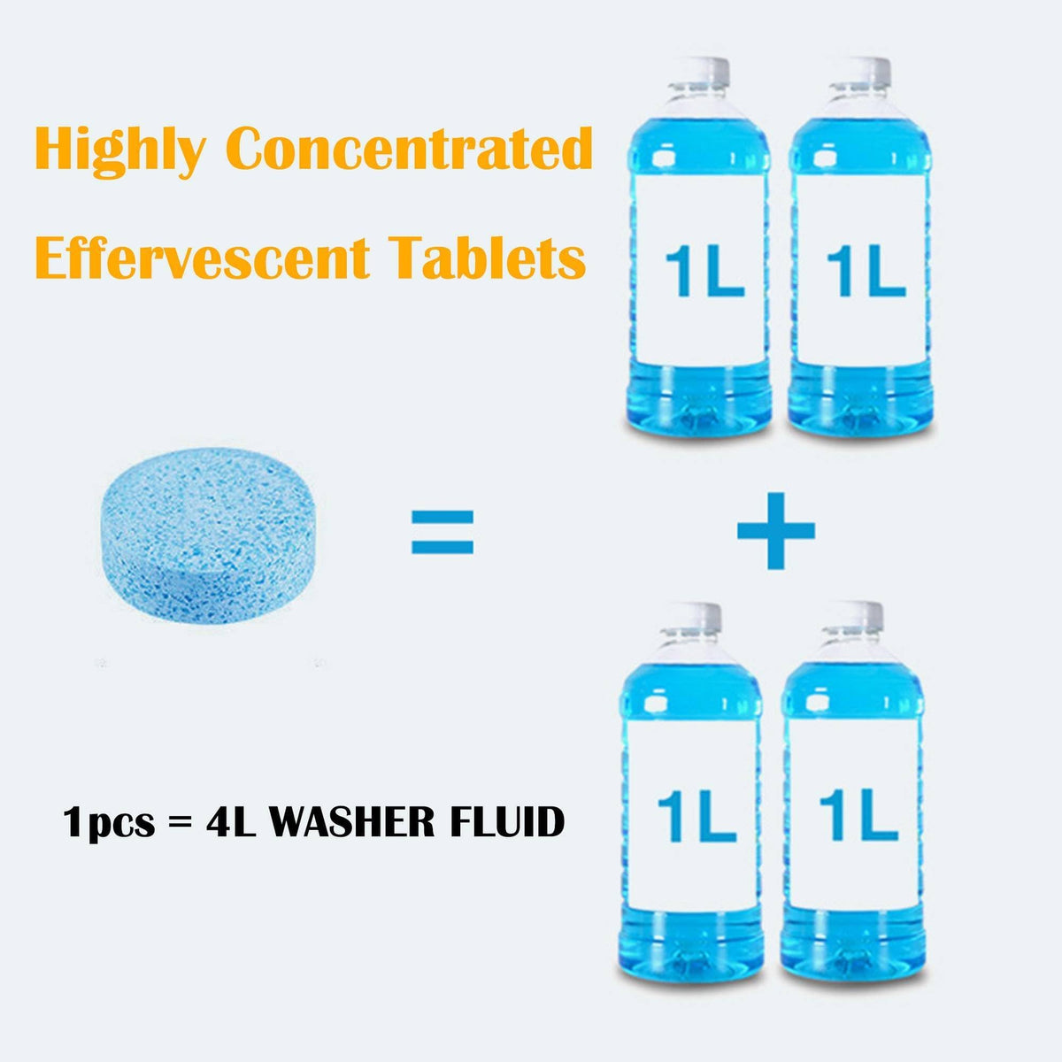 50 Pcs Windshield Washer Fluid Tablets, 1 Tablet Makes 1 Gallon ,Effervescent Wiper Fluid