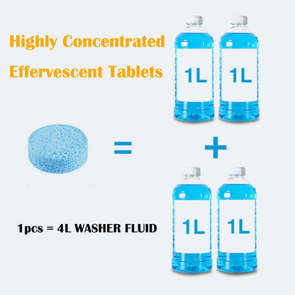 50 Pcs Windshield Washer Fluid Tablets, 1 Tablet Makes 1 Gallon ,Effervescent Wiper Fluid