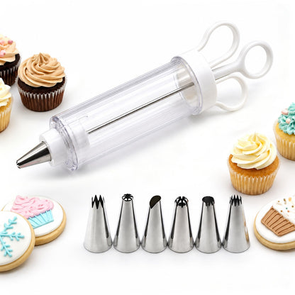 7PCS Stainless Steel Cake Decorating Tool Kit, Cupcake Injector Piping Set for Cake & Deviled Egg Decoration, Pastry Icing Tools kitchen gadgets