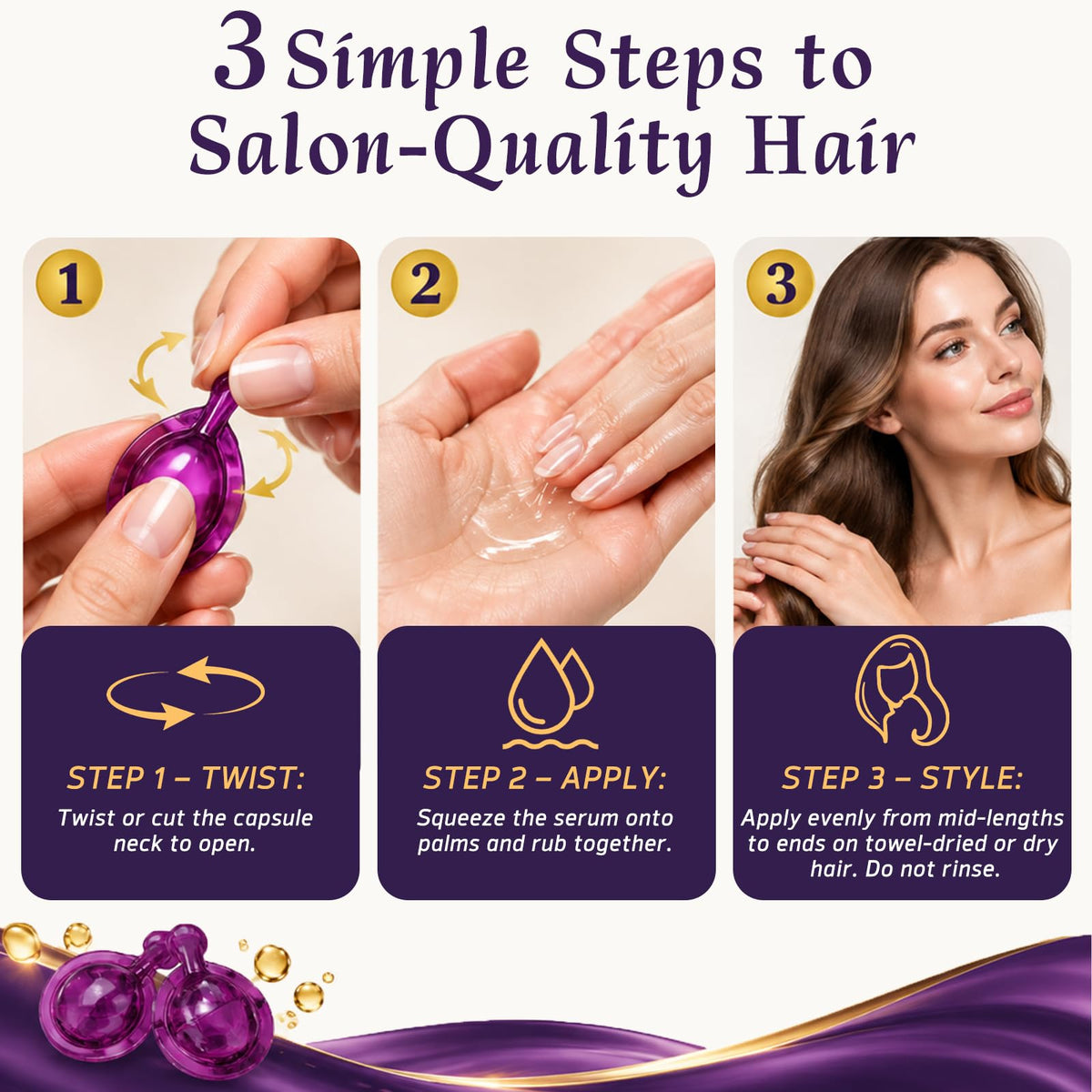 Hair Oil Capsules 40 Count,Deep Conditioning Treatment for Color, Treated & Permed Hair