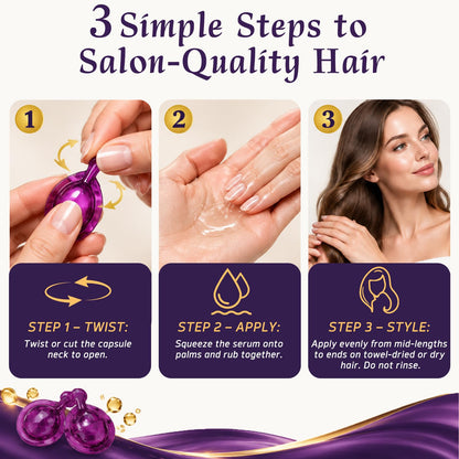 Hair Oil Capsules 40 Count,Deep Conditioning Treatment for Color, Treated & Permed Hair
