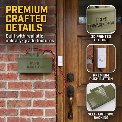 Classic Military Theme Door Sign, Wired Vintage Doorbell Cover Prank