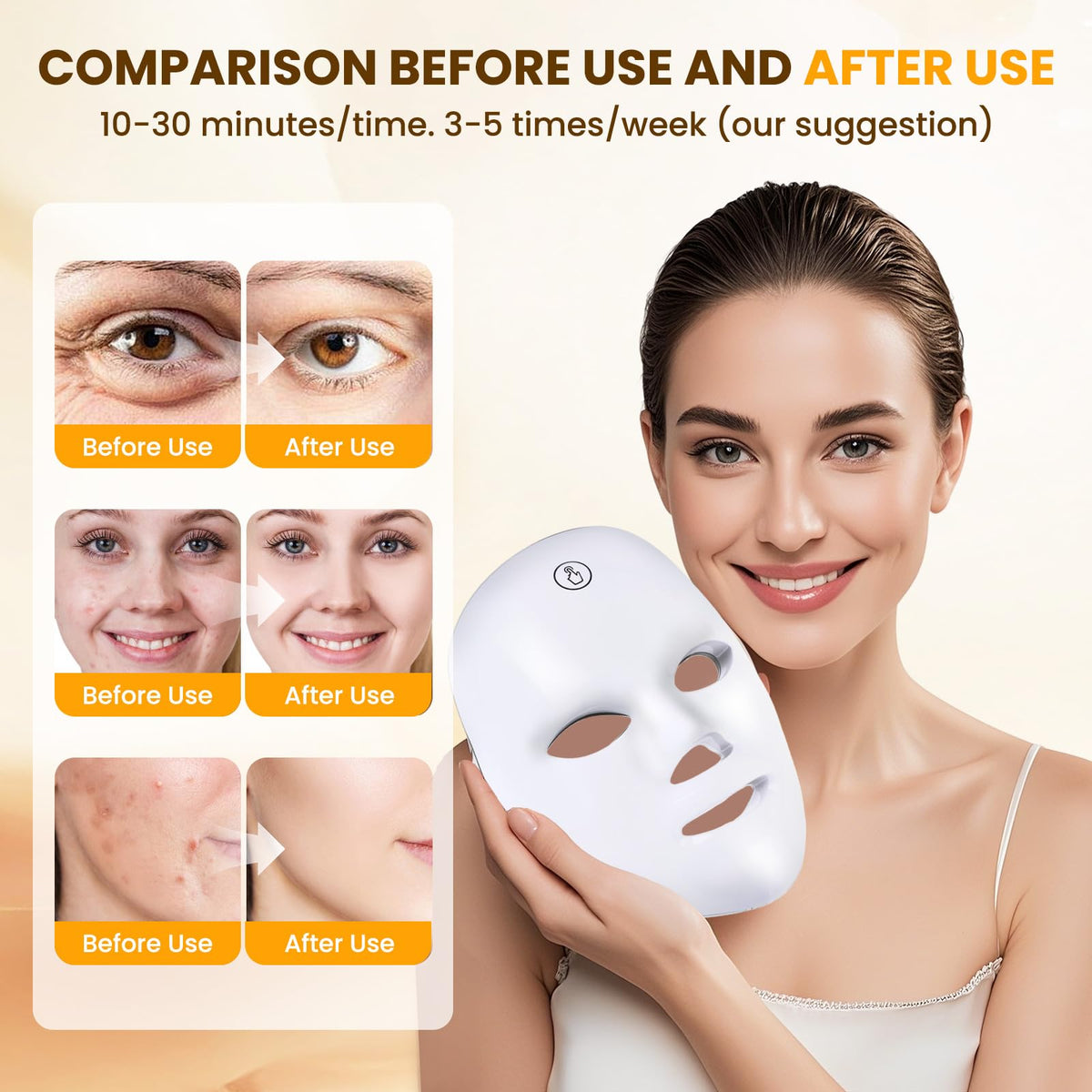 Red Light Therapy for Face,7-1 Colors LED Facial Skin Care Mask