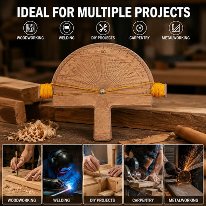 Precision Angle Finder – Handcrafted Birch Wood Degree Tool
