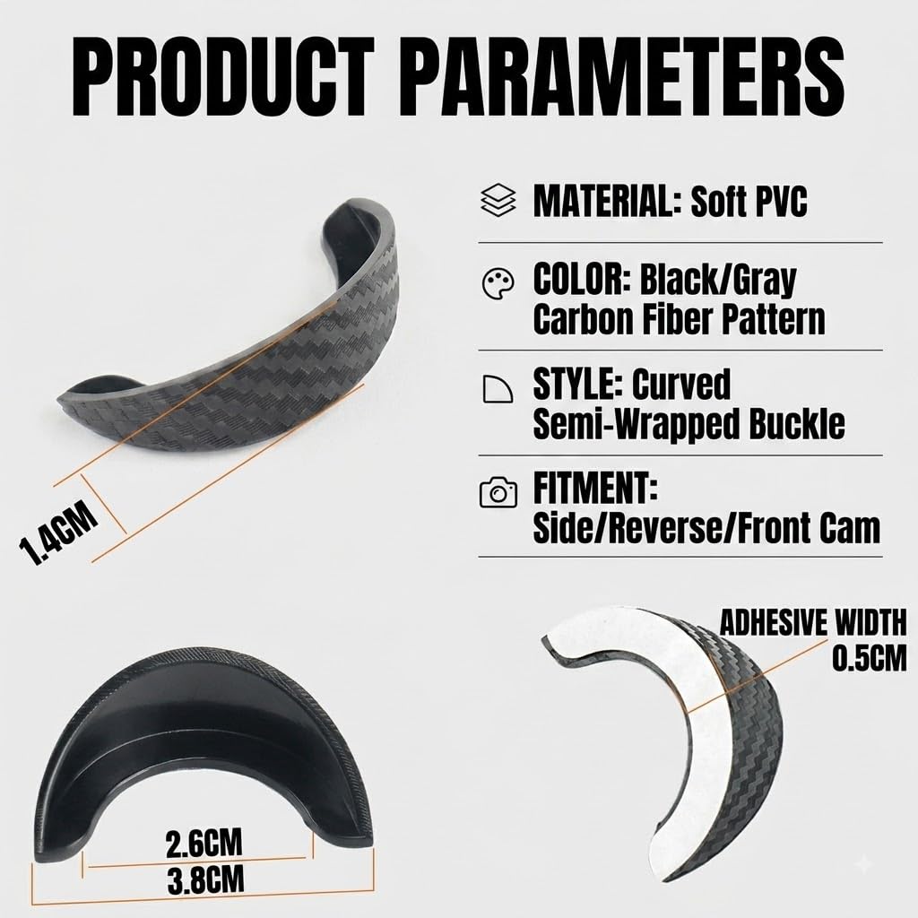 4pcs Car Rear‑View Camera Rain Shield, Sun Shade Cover, Waterproof Protector Hood