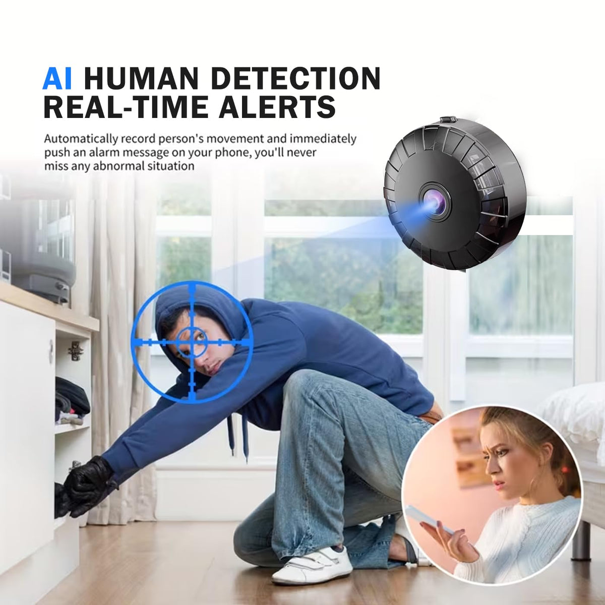 Hidden Mini Security WiFi HD Camera,Motion Detection & Night Vision