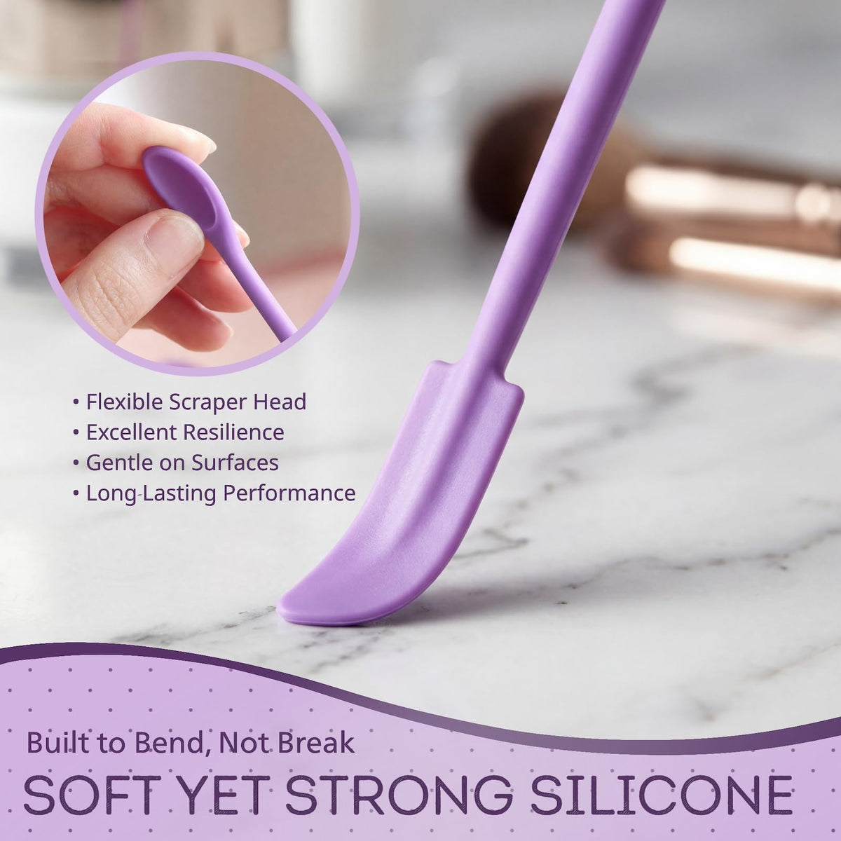 6 Pack Silicone Makeup Spatula Set, Mini Cosmetic Cream Scraper Tools