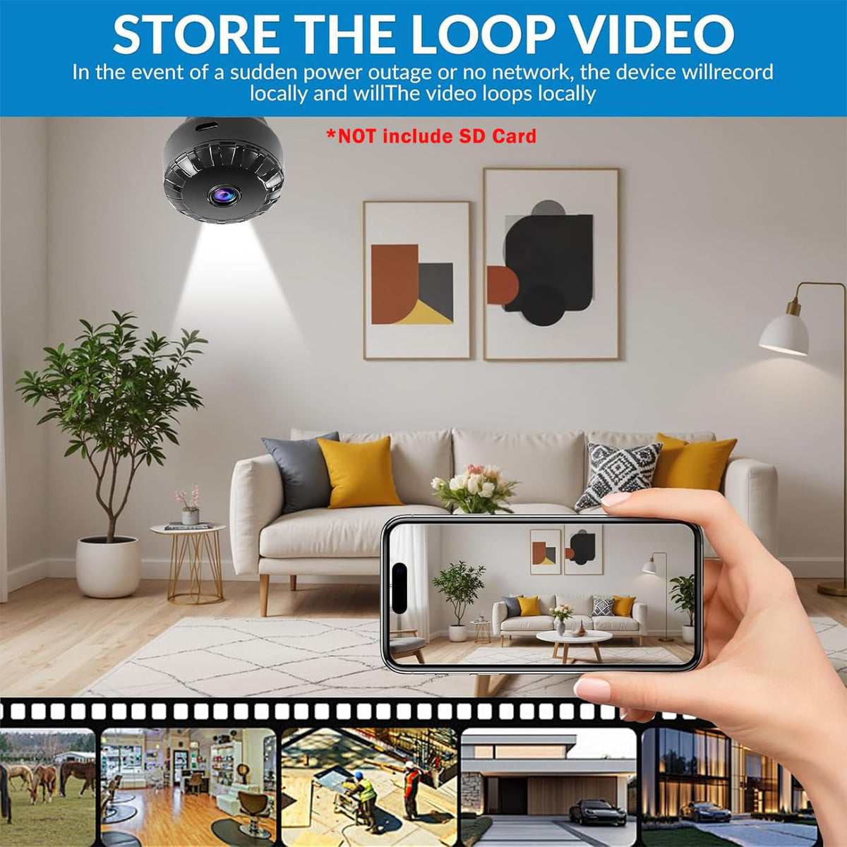Hidden Mini Security WiFi HD Camera,Motion Detection & Night Vision