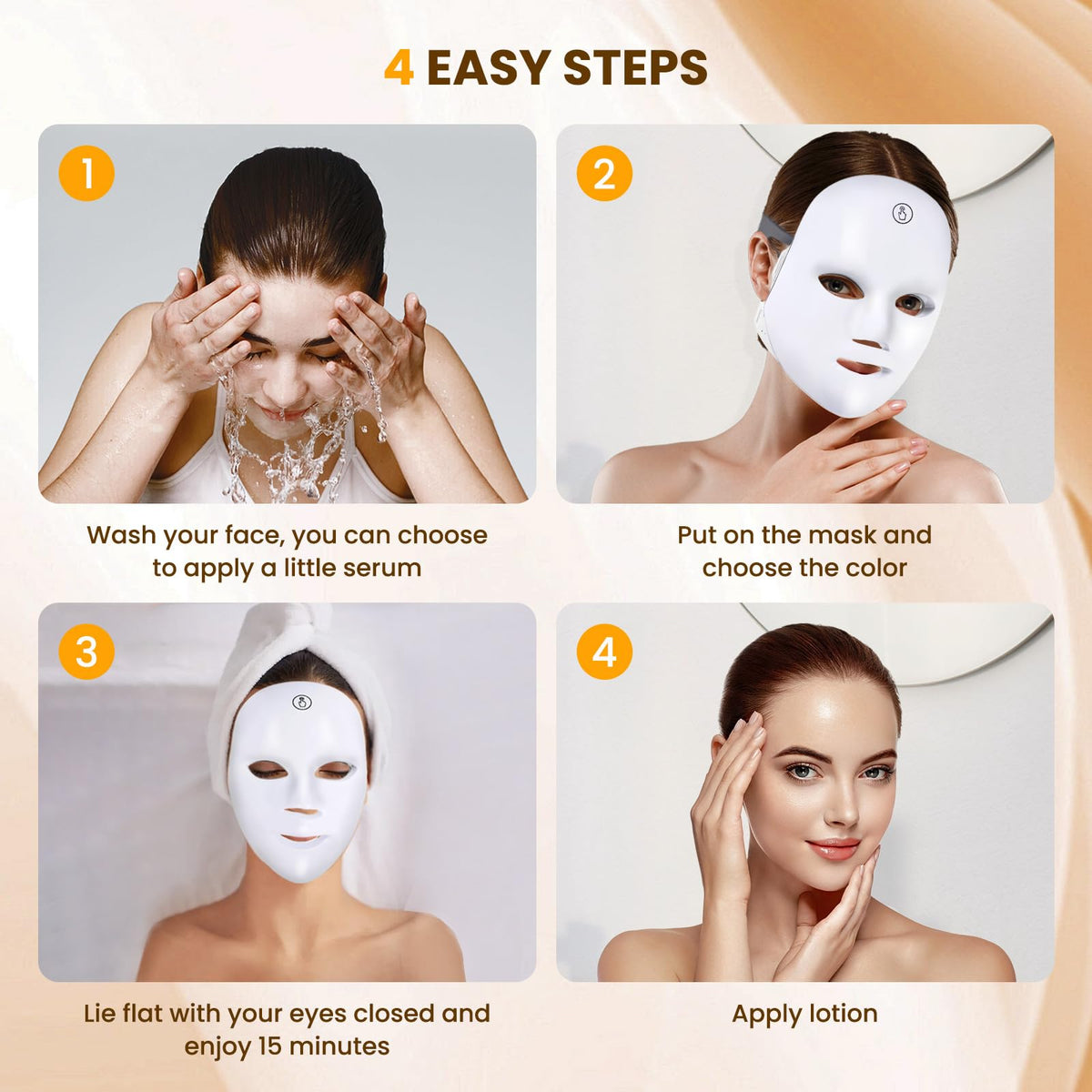 Red Light Therapy for Face,7-1 Colors LED Facial Skin Care Mask