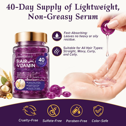 Hair Oil Capsules 40 Count,Deep Conditioning Treatment for Color, Treated & Permed Hair