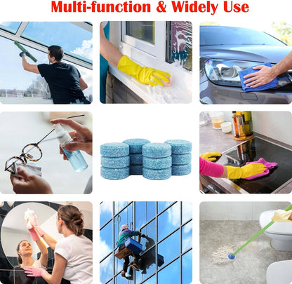 50 Pcs Windshield Washer Fluid Tablets, 1 Tablet Makes 1 Gallon ,Effervescent Wiper Fluid