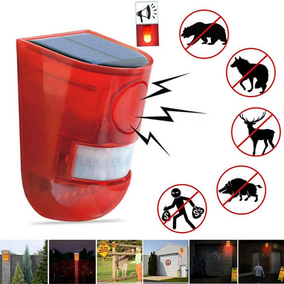 Solar LED Strobe Light Wireless Motion Sensor Alarm for Outdoor
