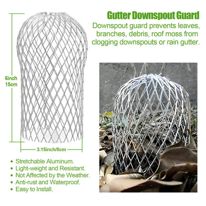 6 Pack Adjustable Gutter Downspout Guards, Expandable Leaf Filter Strainer