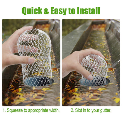 6 Pack Adjustable Gutter Downspout Guards, Expandable Leaf Filter Strainer
