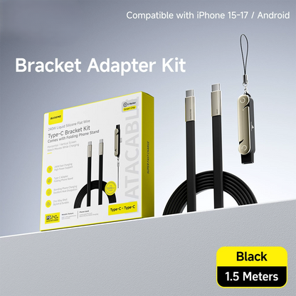 240W SuperCharge 360° Rotating Invisible Stand Detachable 2-in-1 Charging Cable