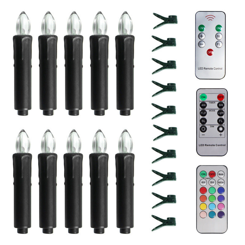 10PCS LED Flameless Taper Candles Flickering with Remote Timer
