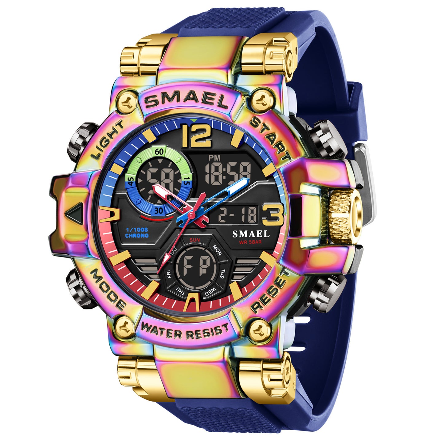Men's LED Digital Waterproof Sports 5ATM Shockproof Watch